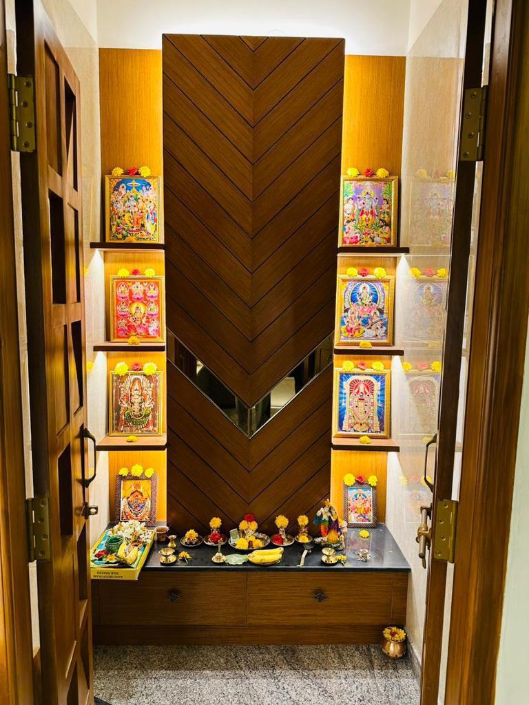 Villa Residence pooja room interior Bengaluru
