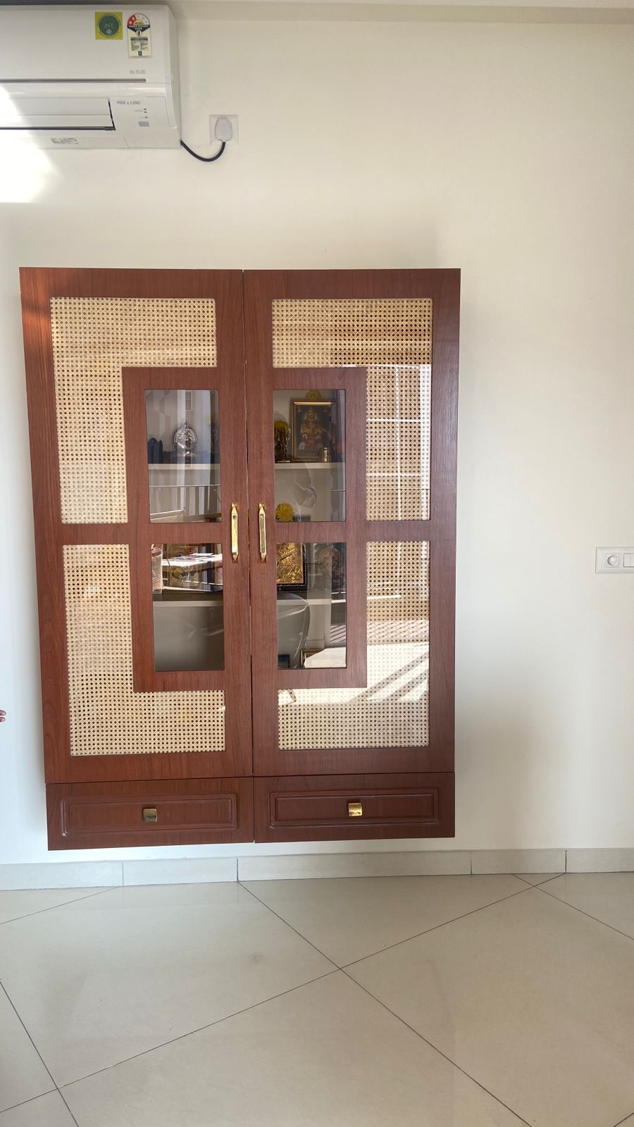 Completed display cabinet in a Chennai home