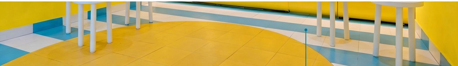 Colour blocked retail floor