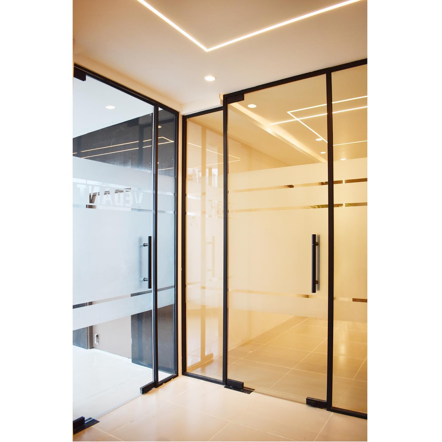 Commercial entrance and reception joinery fit-out by AlcorOne in Hyderabad