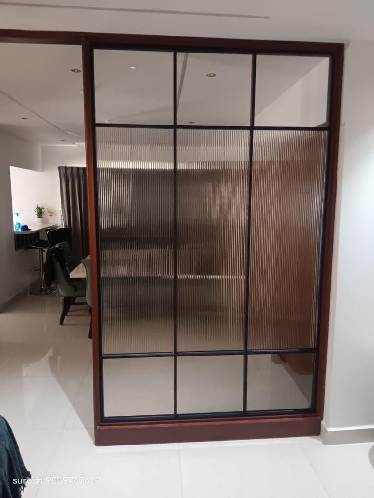 Completed glass partition detail in Vizag