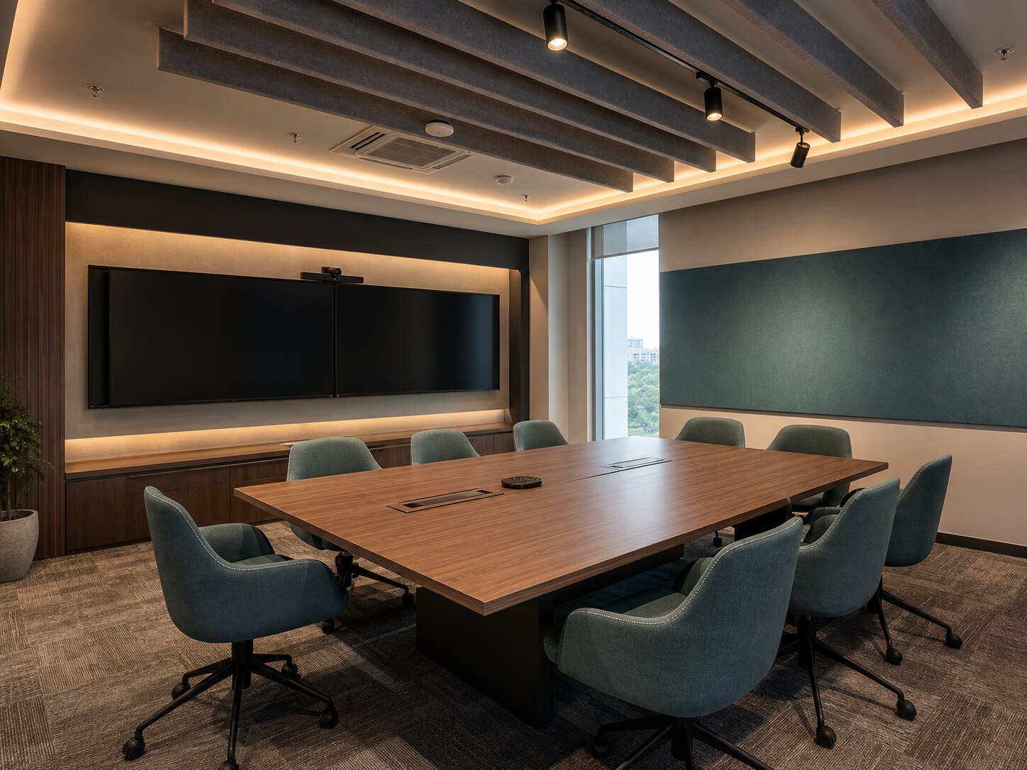 Completed office meeting room from AlcorOne's work in Vizag, Andhra Pradesh