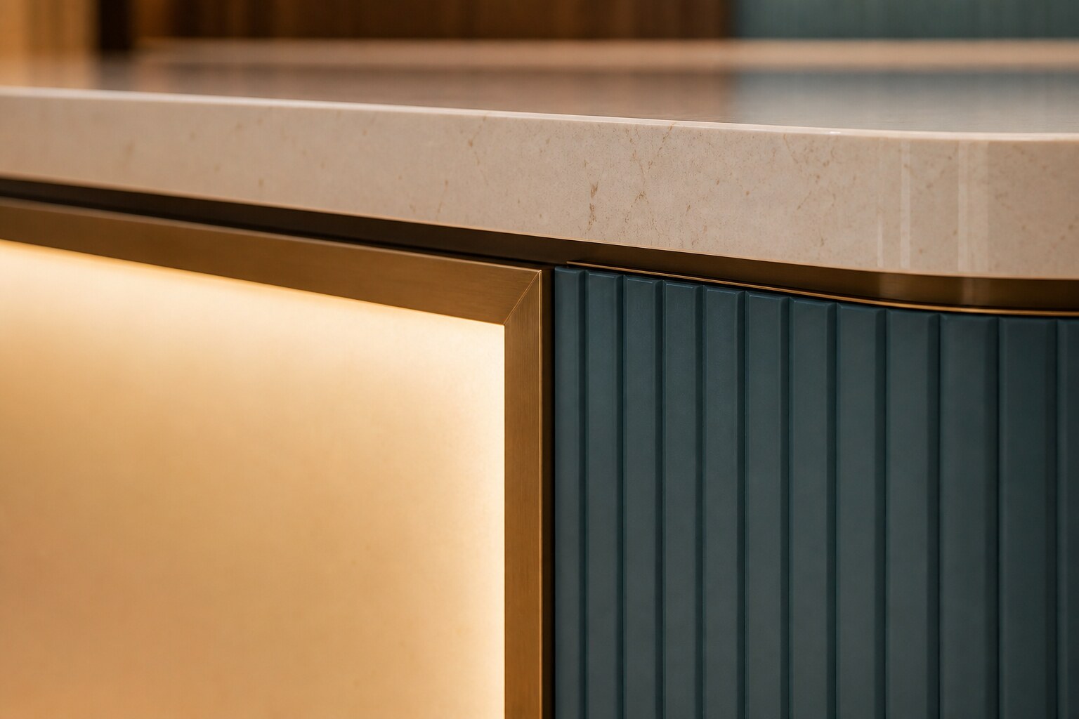 Tea cafe service counter detail