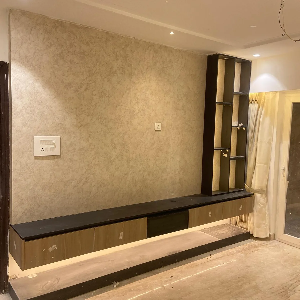 Aditya Empress apartment interiors in Hyderabad by AlcorOne Solutions — TV &amp; media wall