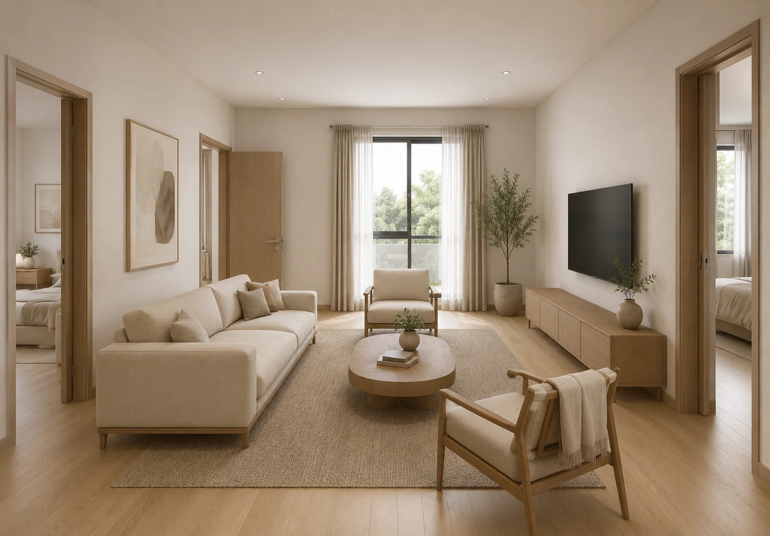 Aparna Zicon 1910 sqft apartment living room Nallagandla