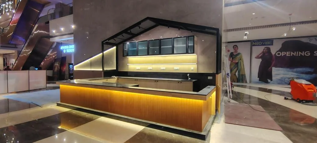 Cha Republic mall kiosk fit-out by AlcorOne Solutions at Aparna Neo Mall, Shamshabad, Hyderabad