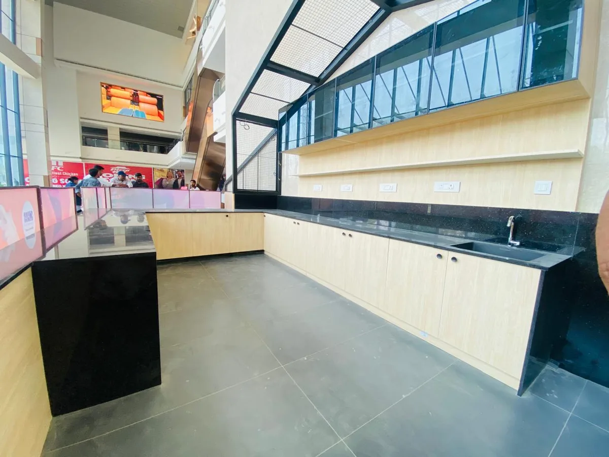 Cha Republic mall kiosk fit-out in Hyderabad by AlcorOne Solutions — Service counter