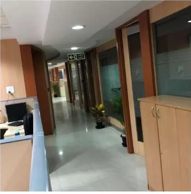 KG360 office fit-out Chennai by AlcorOne Solutions — glass-partitioned cabin doors