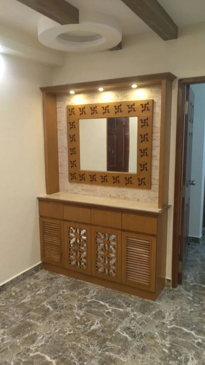 Ozone home interiors in Chennai by AlcorOne Solutions — Pooja unit
