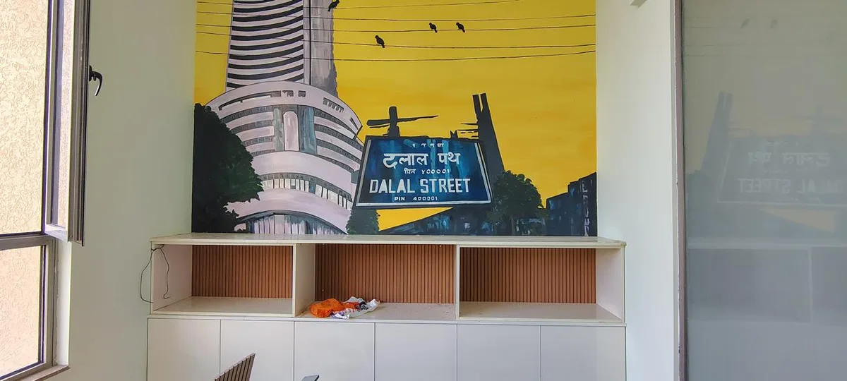 Vridhi office interiors in Chennai by AlcorOne Solutions — Credenza &amp; mural