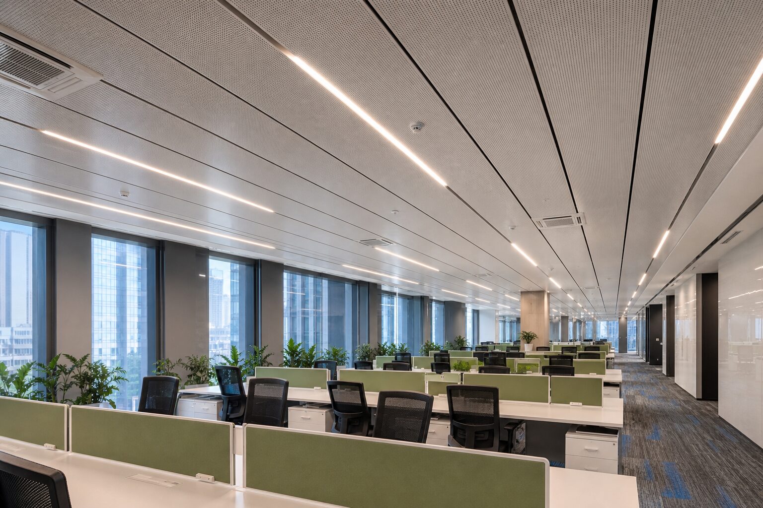 Perforated Linear Ceiling with Light Coves