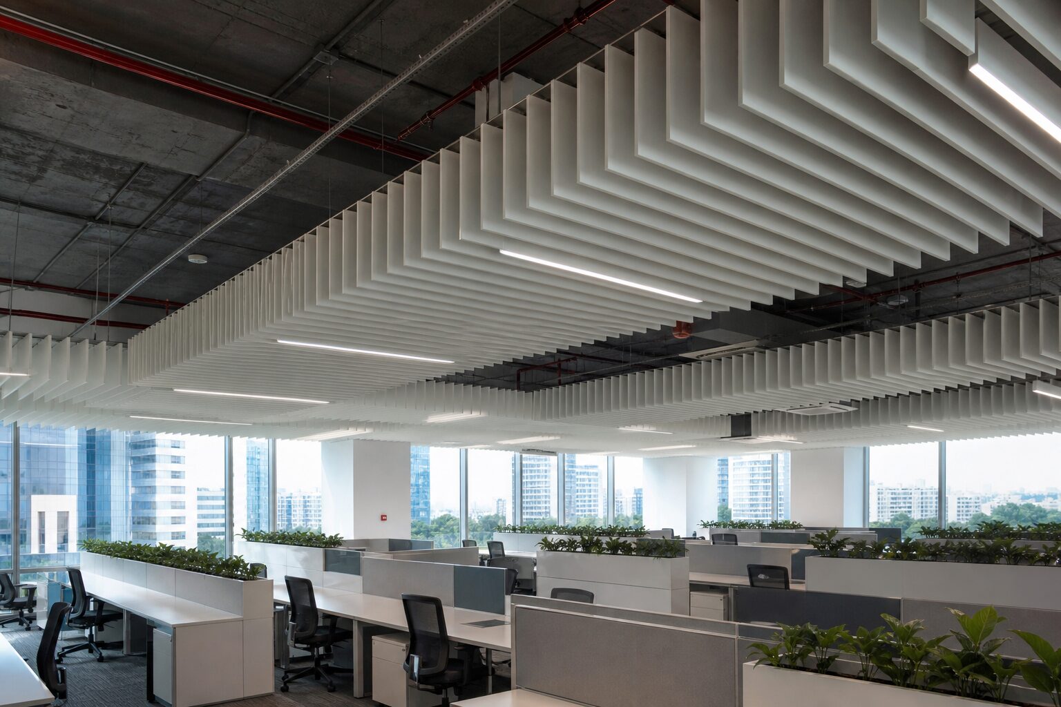 Chevron Acoustic Fin Canopy
