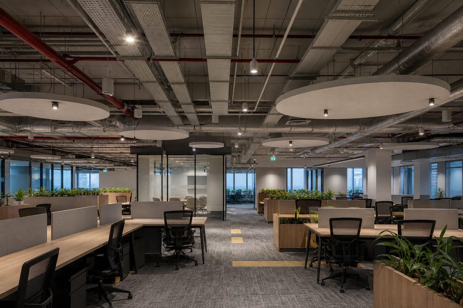 Oval Acoustic Discs, Exposed Ceiling