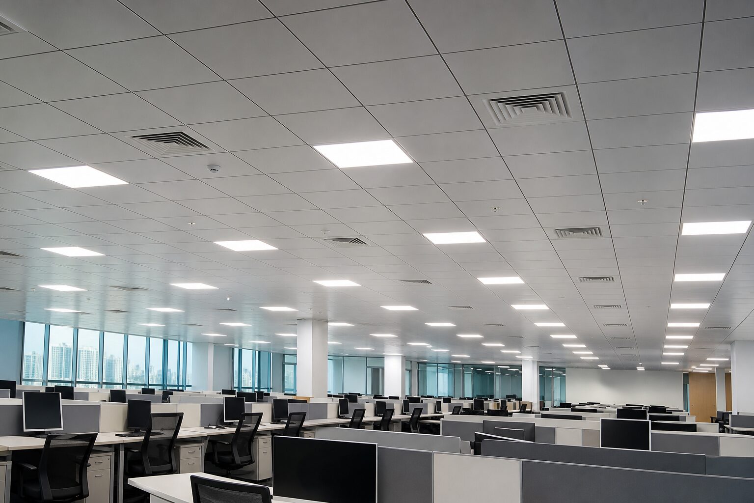 Standard Grid Ceiling, Recessed LED Panels