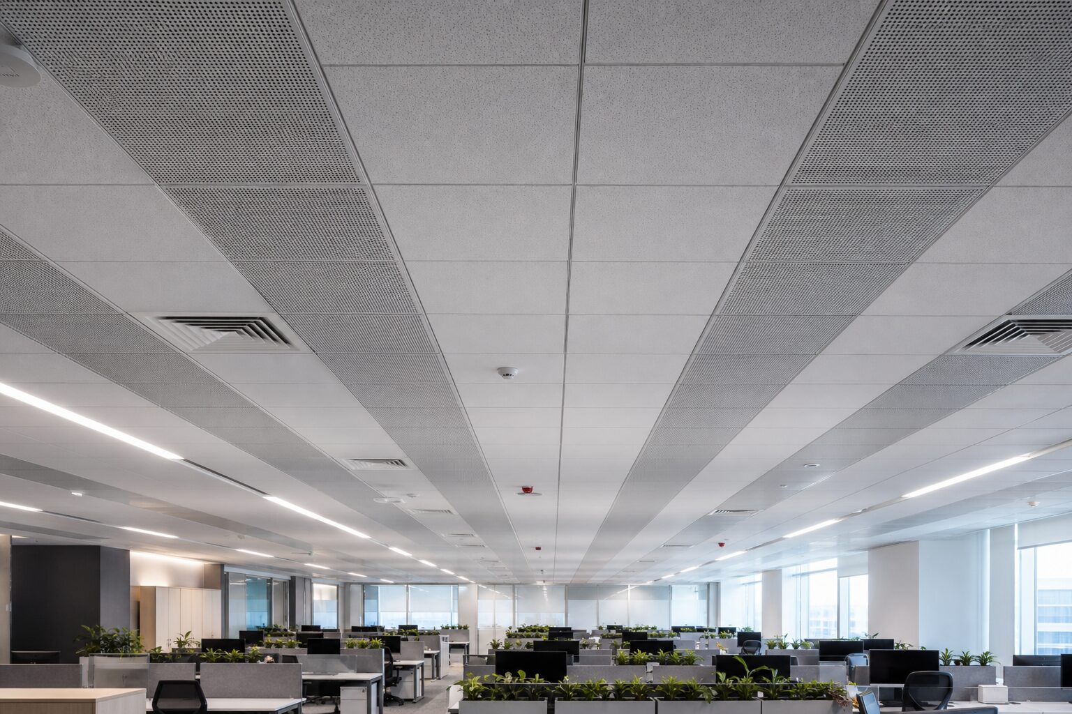 Micro-Perforated Grid, Linear Light Strips