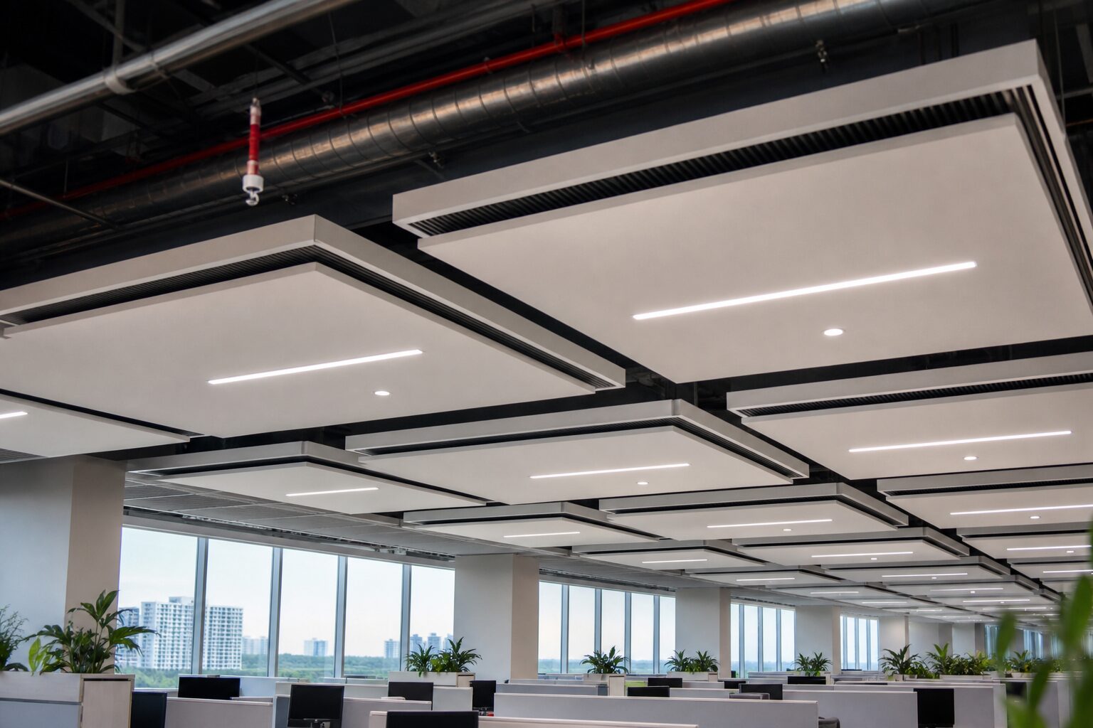 Framed Backlit Acoustic Panel Array