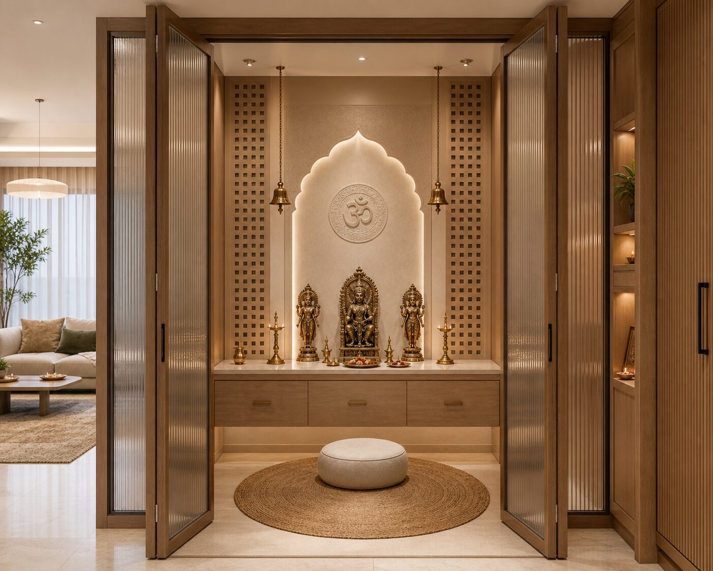 Enclosed Fluted Glass