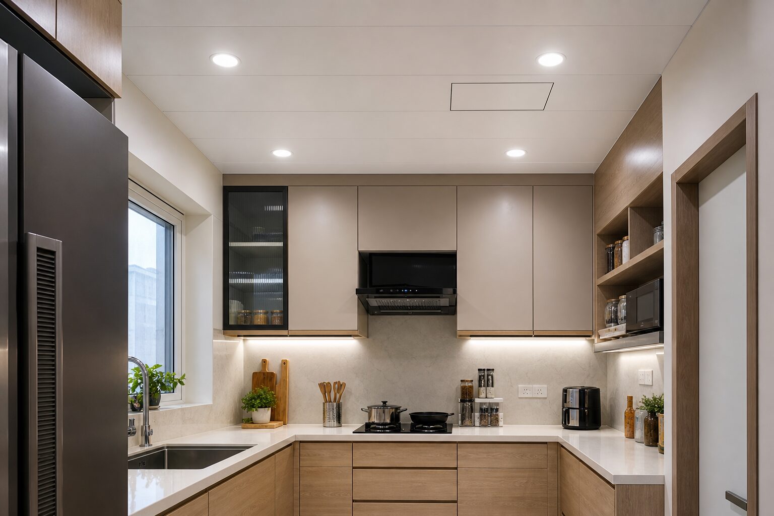Serviceable White PVC Kitchen Ceiling