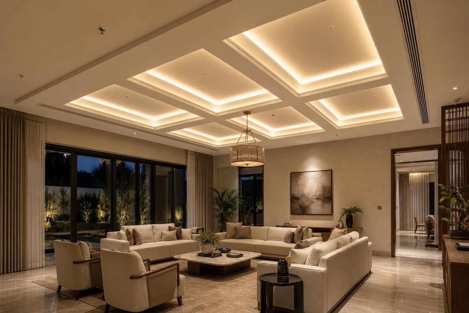 Large-Room Coffered Grid
