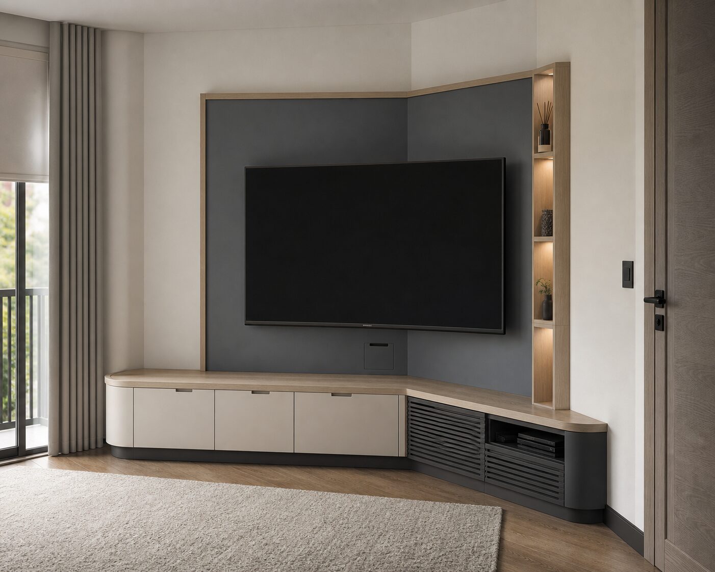 Angled Corner Media Unit