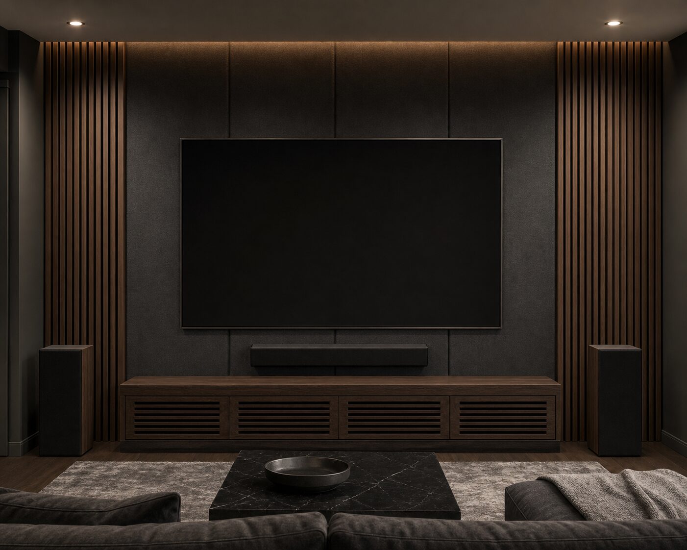 Dark Oak Acoustic Theatre Wall