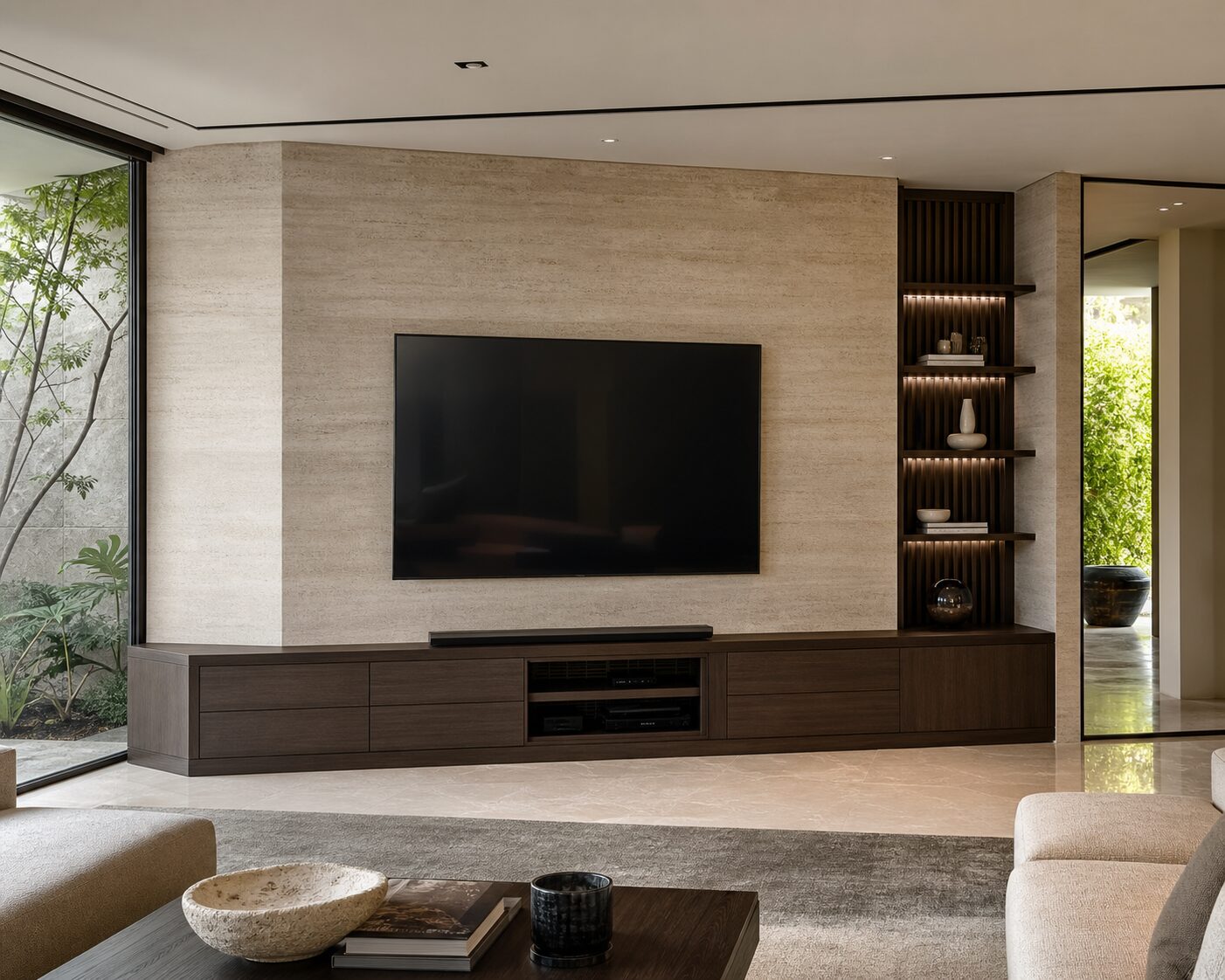 Limestone Corner Media Wall