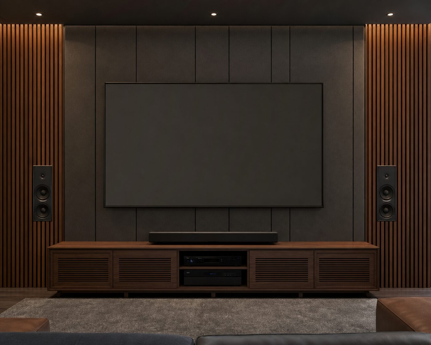 Walnut Acoustic Theatre Wall