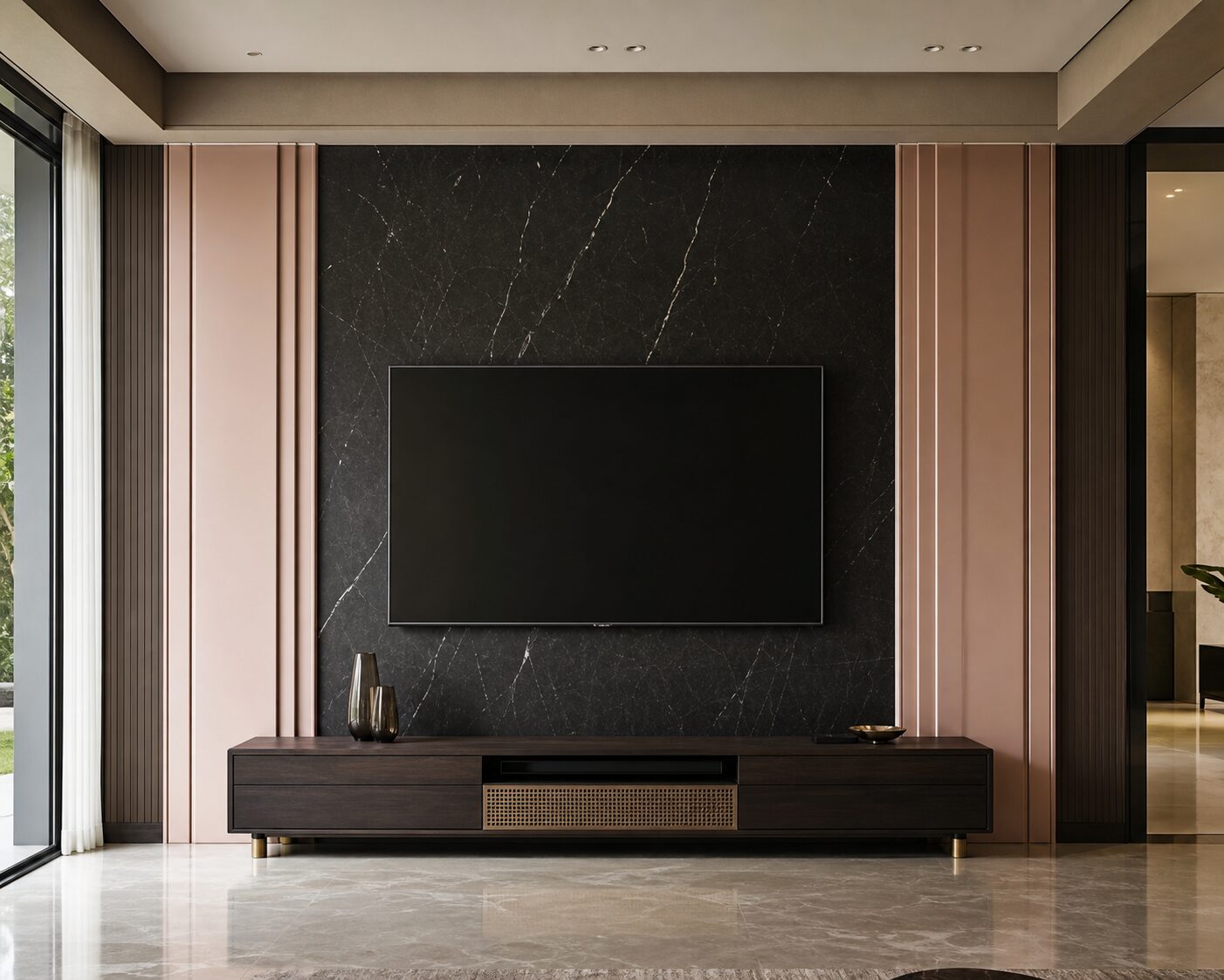 Black Granite Blush Deco Wall