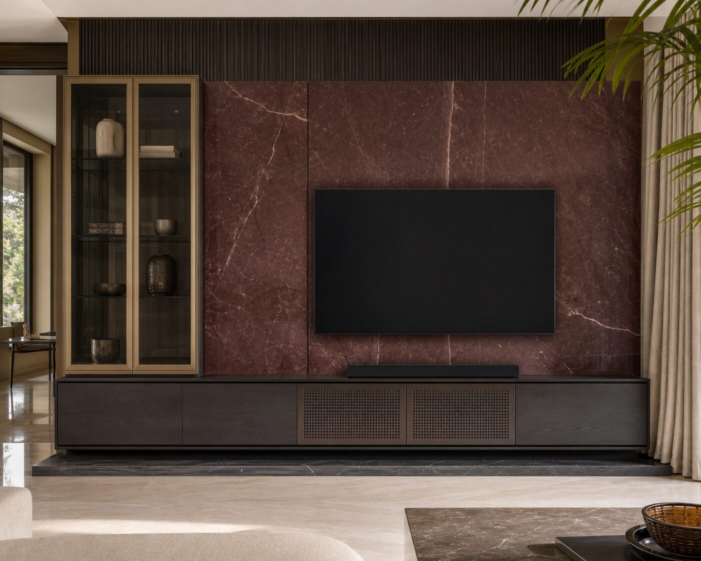 Burgundy Quartzite Display Wall