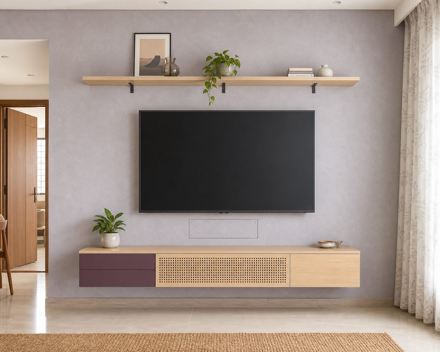 Lavender Maple Floating Wall