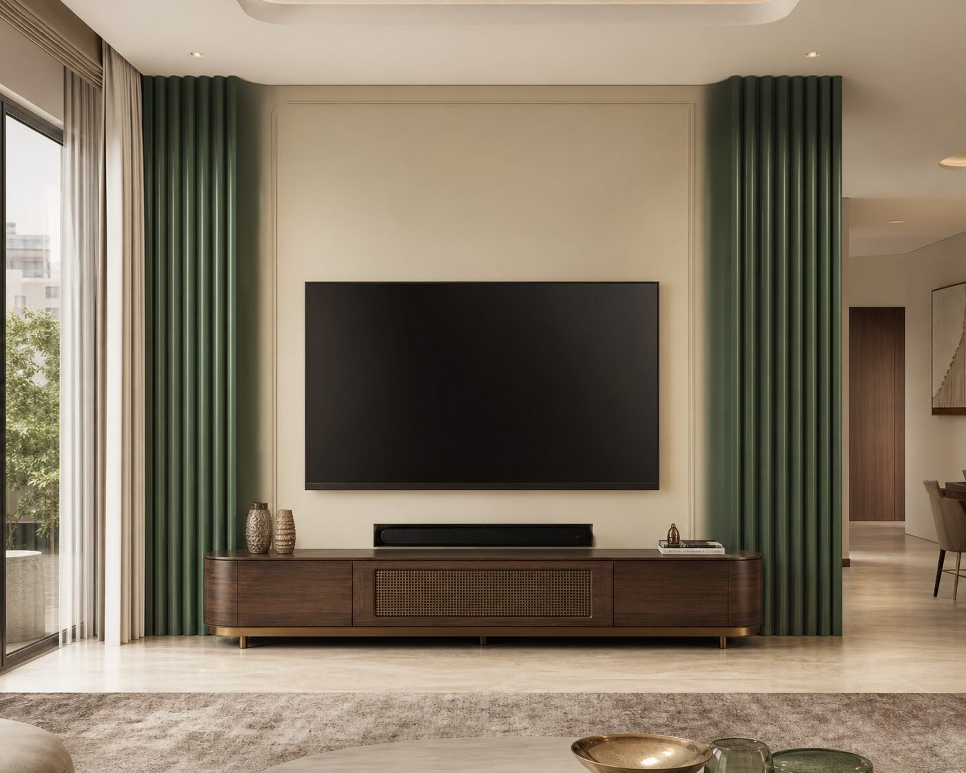 Emerald Scalloped Deco Wall