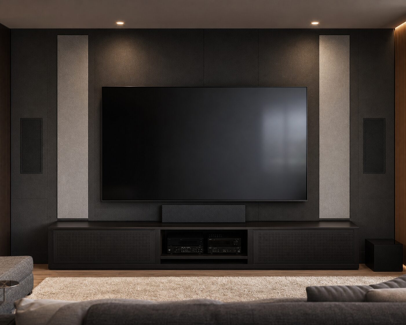 Graphite Minimal Theatre Wall