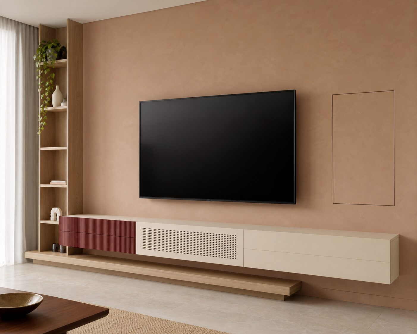 Peach and Cherry Floating Wall