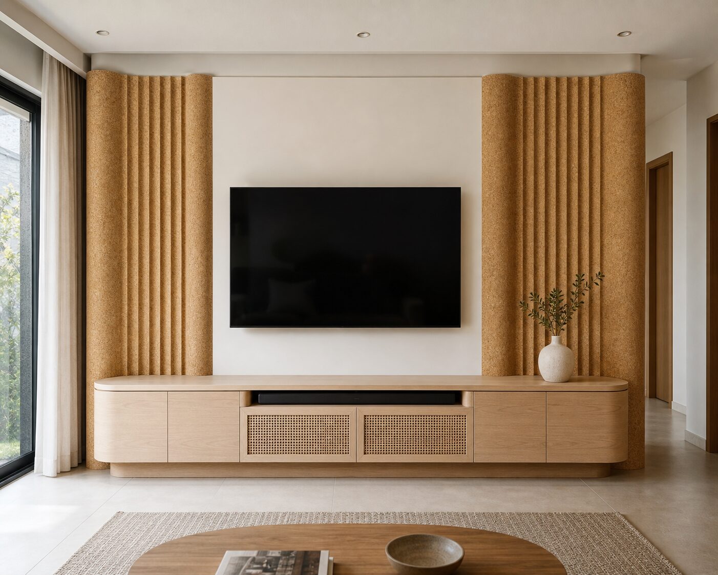 Wavy Cork Fluted Wall