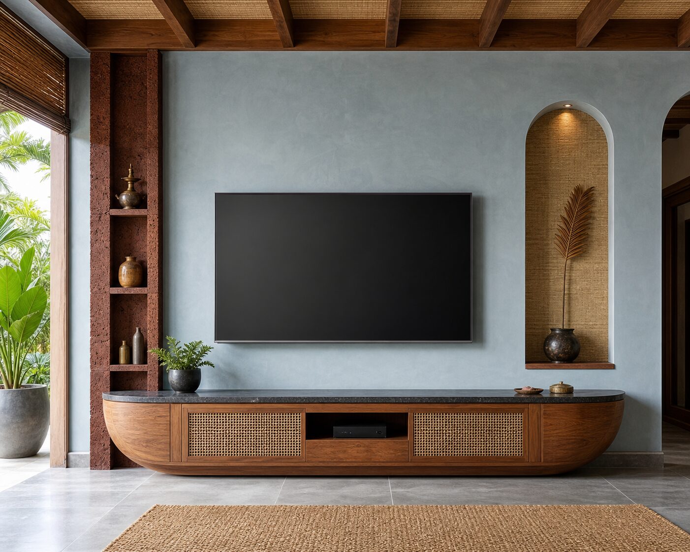 Kerala Boat-Inspired Media Console