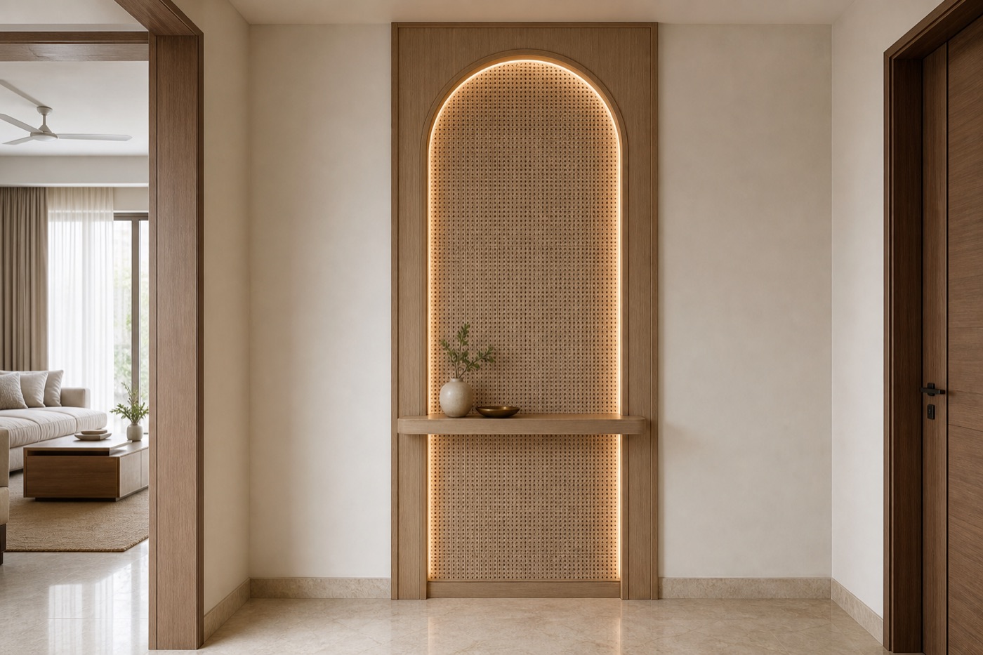 Arched Cane Entry Panel