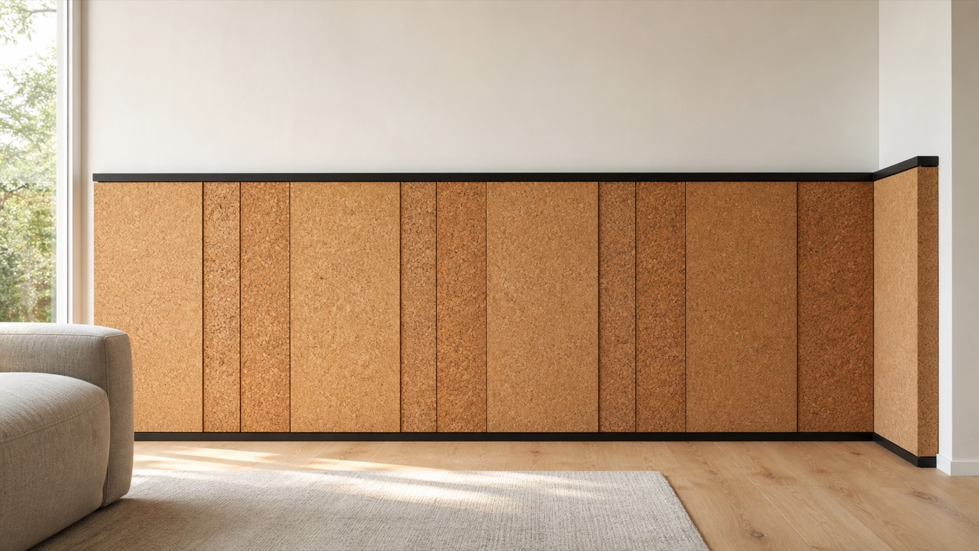 Natural Cork Acoustic Wainscot