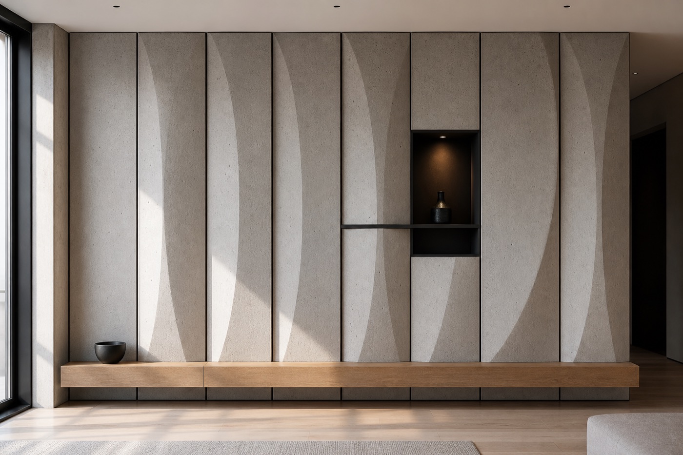 Cast Concrete Arc Relief Wall