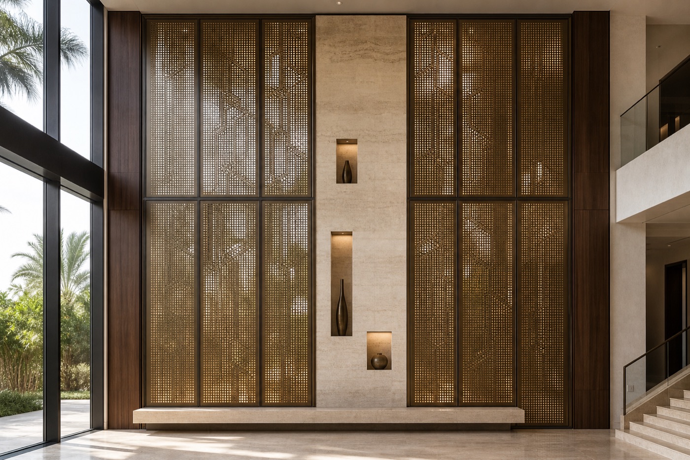 Perforated Brass Foyer Screen