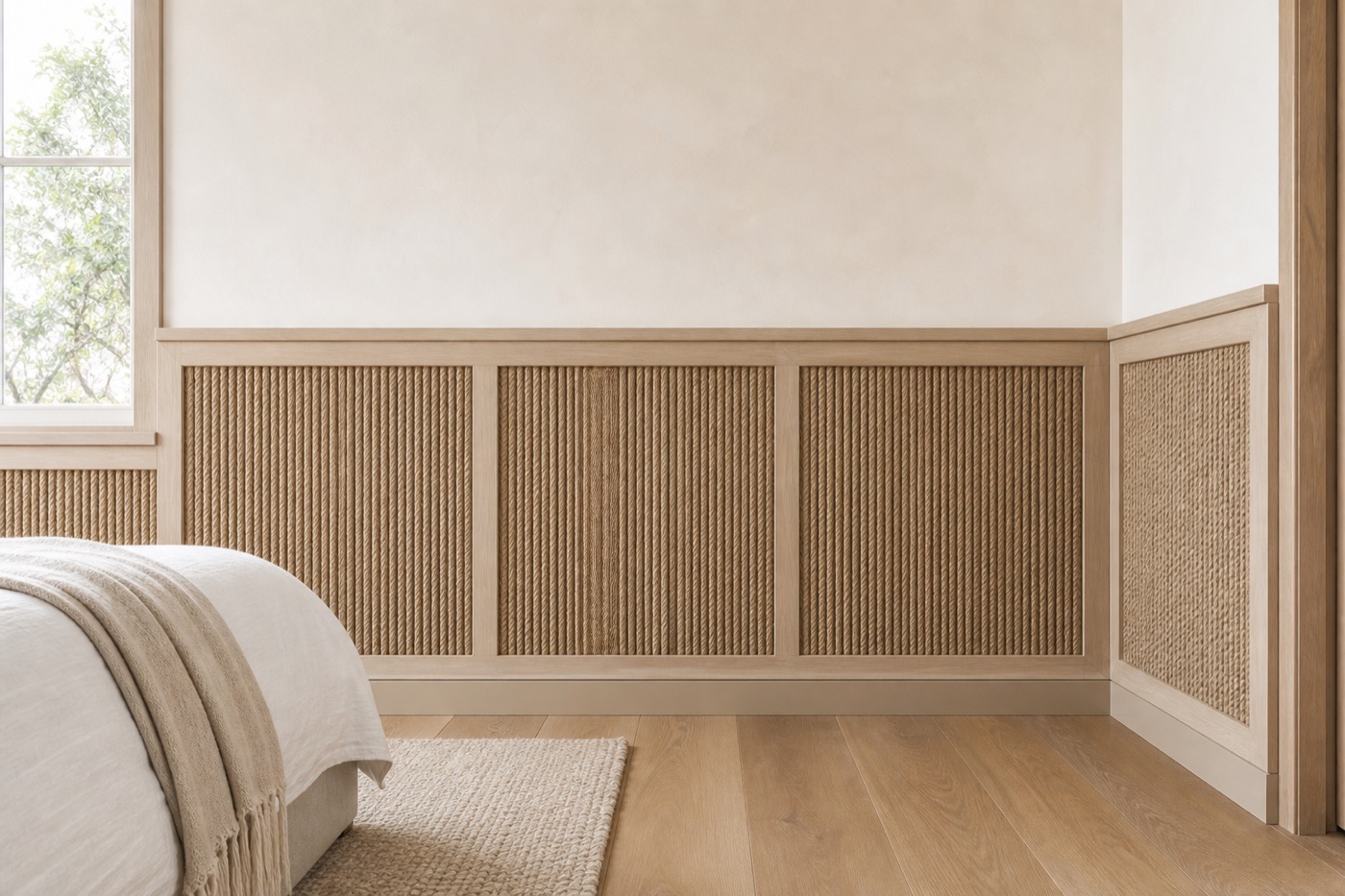 Braided Jute Bedroom Wainscot
