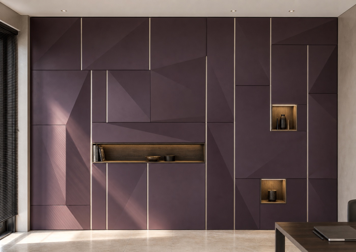 Aubergine Folded-Metal Wall