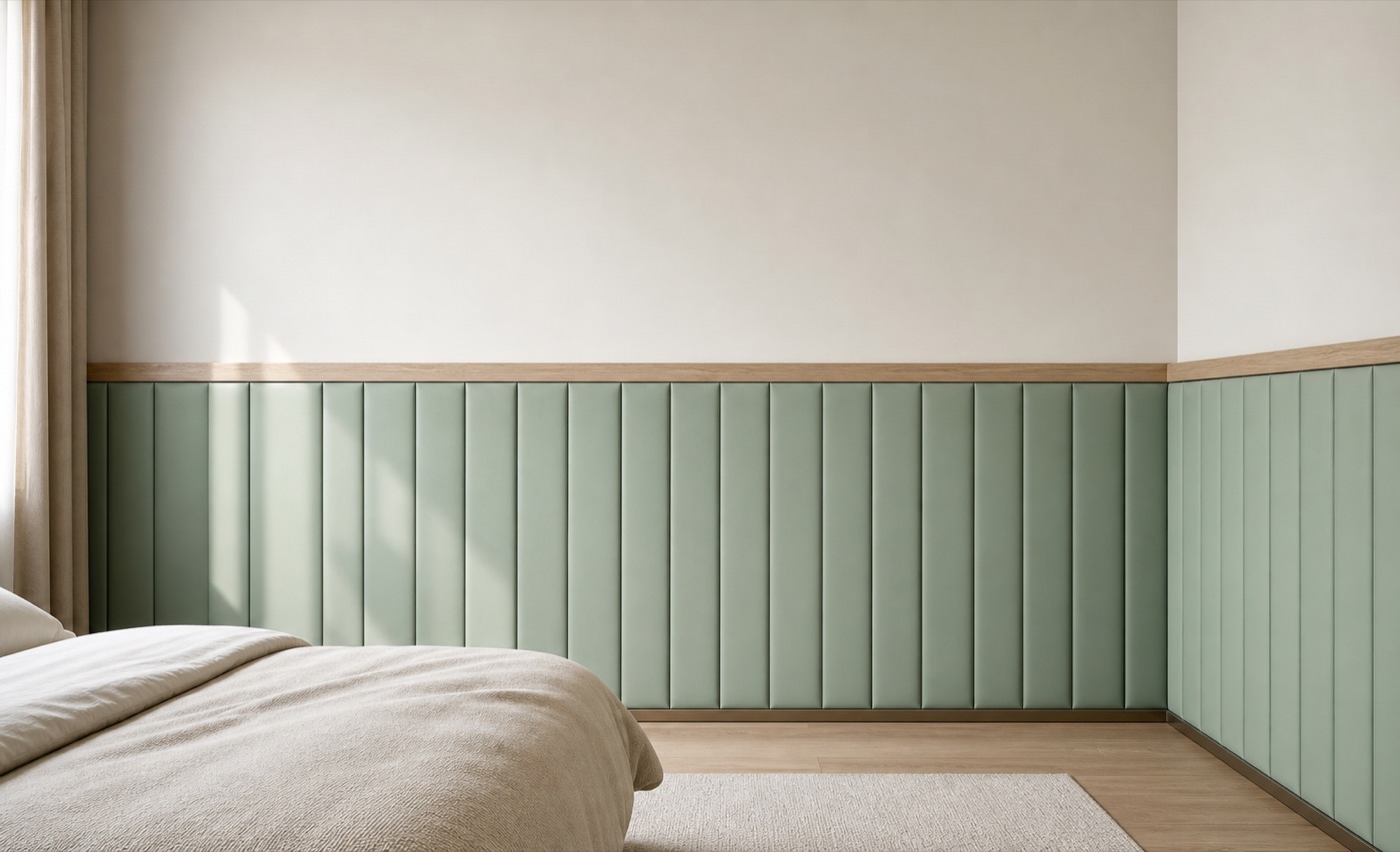 Seafoam Leather Channel Wainscot