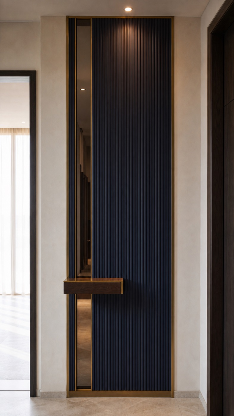 Midnight Blue Reeded Entry Panel