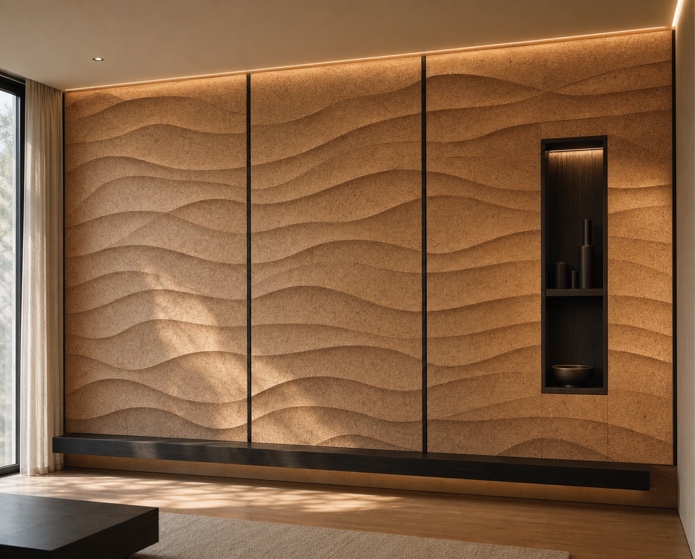 Sculpted Cork Dune Wall