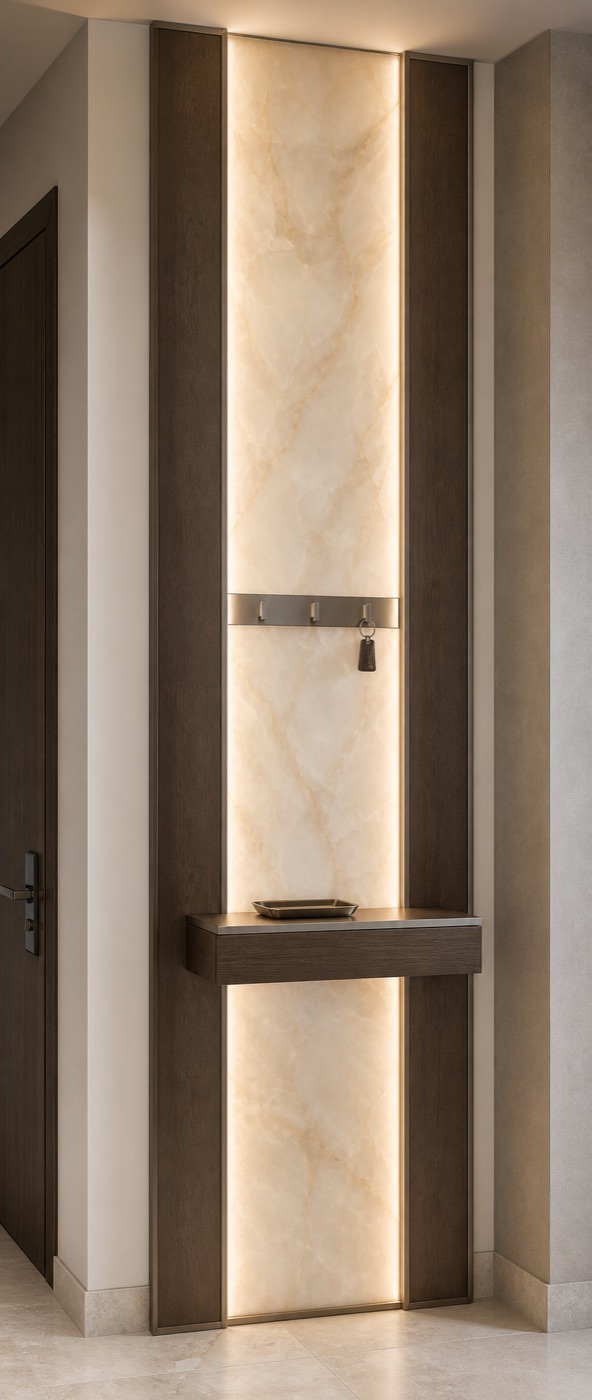 Ivory Onyx and Smoked Oak Valet Panel